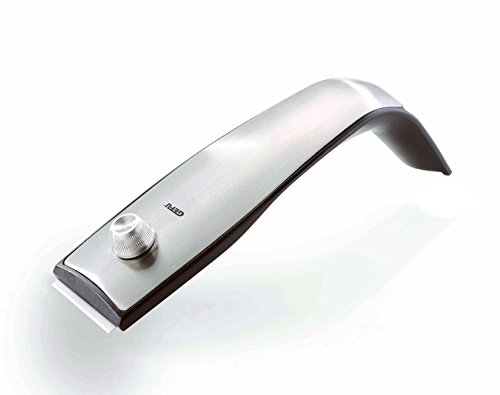 Preisvergleich Produktbild GEFU 12950 Glaskochfeldschaber BLANKO, Ceranfeldschaber mit Edelstahlklingen, Reiniger für Induktionskochfeld, Herdschaber mit Ersatzklinge