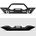 Peforway Front Bumper Fits For Jeep Wrangler JK JL 2007-2024 2025 for Jeep Gladiator JT 2020-2024 2025, Steel Bumper with LED Lights D-Rings and Winch Plate Heavy Duty