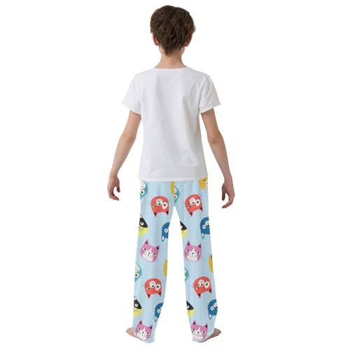 Funny Cartoon Colorful Cats Boys Pants for Kids Jogger Pants with Pockets S-XL3
