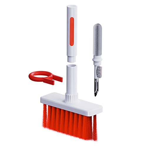 N/A2 Cepillo de Limpieza para Teclado, 5 en 1, Kit de Cepillo múltiple para Quitar el Polvo en Ordenadores, Auriculares, Airpods y Dispositivos Móviles. Color Aleatorio (Blanco/Blanco y Rojo) Cover