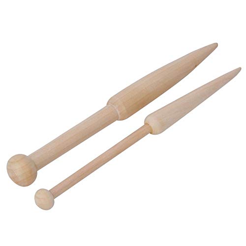 Heepdd 2Pcs Bobbin Beech Wood Stick, Diy Craft Weaving Tool Woven Sweater Scarf Tapestry Natural Single Head Solid Wool Short Rod For Diy Home Woven #TOP5