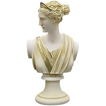 Artemis Diana Bust Head Greek Roman Goddess Statue Alabaster Sculpture 5.91
