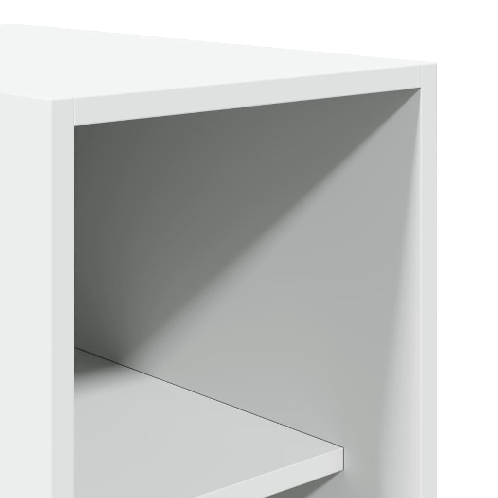 Garde-Robe Blanche 30x50x200 cm Bois d'ingénierie Meuble de Rangement Compact pour Chambre Dressing avec étagère Porte tiroir et cintres idéal pour Organisation