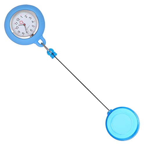 NICERIO Krankenschwester Fob Uhr für Krankenschwestern Ärzte - Clip auf Einziehbare Tasche Hängen Uhr Testuhr Abzeichen Rolle Taschenuhr für Krankenschwester Ärzte Studenten Cover