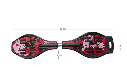 Image of BABAFAB Wave Board Skate Board with Carry Bag | LED Flash Colorful Lights in Wheels | for Outdoor for Kids |Skates for Kids,Plastic Card, DIY Arts Craftfor Children (Red WB)