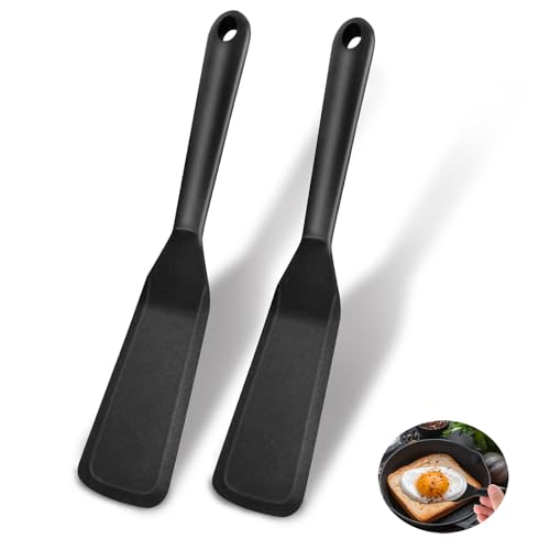 Weenwill Spatule Cuisine,2 PCS Spatule Silicone,AntiadhéSive Spatules Silicone Cuisine,Spatules Haute Température pour Wok,Pâtisserie,Friture,Retournement D'œufs et Crêpes