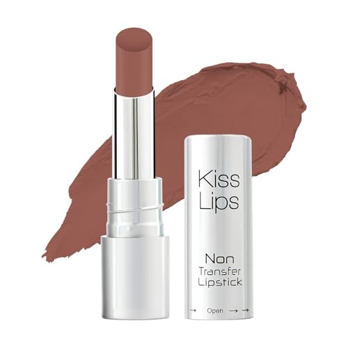 Kiss Lips Matte Lipstick - 19 Nude | Smudge-Proof & Non-Transfer | Creamy Matte Long Stay Lipstick for Women | Soft Nude Shade with Lightweight Feel