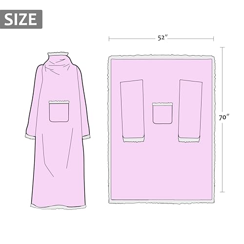 Image of Catalonia Sherpa Wearable Blanket with Sleeves Arms,Super Soft Warm Large Fleece Plush Sleeved TV Throws Wrap Robe Blanket for Adult Women and Men Grey