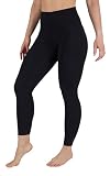 Yogalicious Womens Fleece Lined Legging Thermal Winter High Waisted Squat Proof Running Pants - Black W/Pocket - Small
