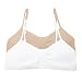 Fruit of the Loom Big Girls' Seamless Shirred Front Bralette, Sand/White, 28(Pack of 2)