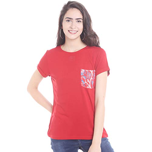 Image of Fusion Beats Tops for Women, Stylish Tshirt, Round Neck Printed Fashion for Girls, Aesthetic Trendy Styles Clothing for Ladies, Ethnic Indo Outfit