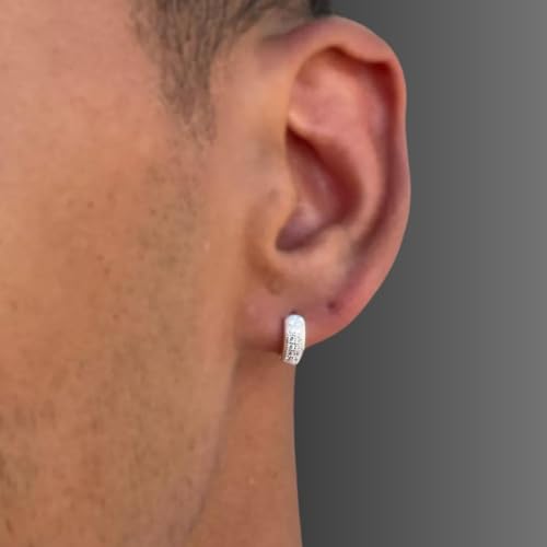 Brinco Masculino Argola Cravejada Jogador Neymar Prata 925 Antialérgico Semijoia