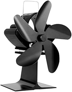 Adifare 5 Blade Stove Fan, Heat Powered Fireplace Fan Quiet Fireplace Fan Circulating Warm Air Saving Fuel for Wood Log Burner Fireplace Gas/Pellet/Wood/Log Burning Stove (Black)((order remark black))