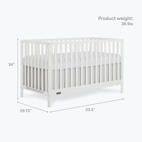 Image of Dream On Me Synergy Wave 5-in-1 Convertible Full Size Baby Crib, Cream