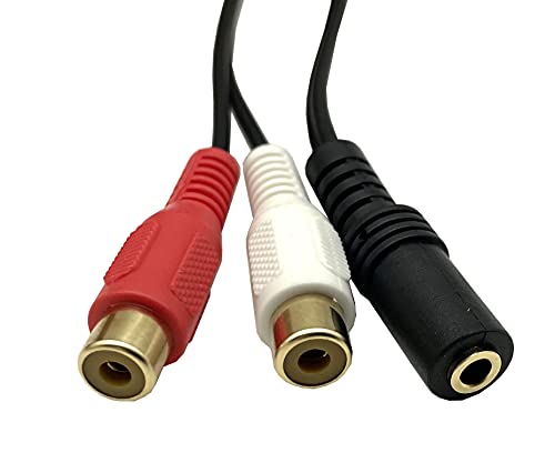 3.5Mm To Rca Y Splitter Cable, Dafensoy Gold-Plated 3.5Mm (1/8") Stereo Audio Female To 2 Rca Female Audio Y Splitter Connector Adapter Cable, 10 Inch 2-Pack #TOP1