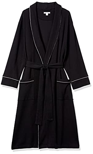 Amazon Essentials Men's Lightweight Waffle Robe (Available In Big & Tall), Black, Medium-Large #TOP5