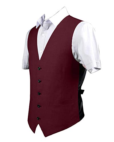 GATMSTZ Men Formal Slim Fit Suit Vest Single Breasted Wedding Business Waistcoat