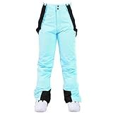 DESIGN:Skihose damen Abnehmbare und verstellbare elastische Träger, verstellbare Taille, atmungsaktives Netzgewebe mit Reißverschluss an der Innenseite des Oberschenkels, innerer elastischer und äußerer dehnbarer Reißverschluss an der Unterseite der Hose.