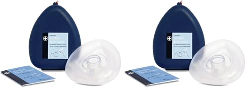Image of Rebreath Pocket Face Mask with Valve for CPR for Personal Protection During Mounth to Mounth Resuscitation in A Blue Clamshell Case - Perfect for First Aiders (Pack of 2)