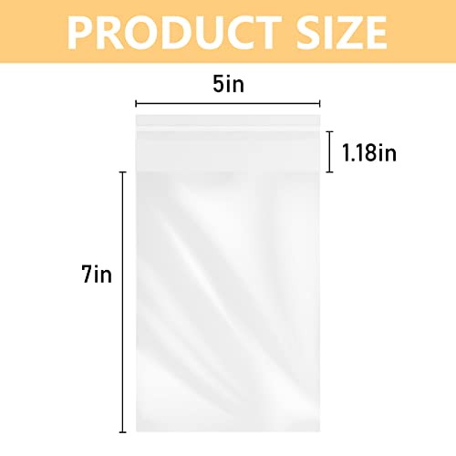 MoloTAR || 200 Pcs 5''x 7'' Clear Resealable Cello/Cellophane Good for Bakery,Adhesive Treat, Candle, Soap, Cookie Poly Bags2