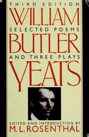Selected Poems And Three Plays Of William Butle... B0027W8C1S Book Cover