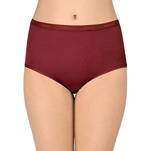 Image of Amante Solid Cotton Full Brief Panty Pack(Pack of 3)