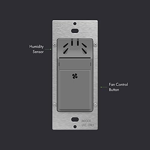 TOPGREENER Humidity Sensor Switch for Ventilation Fan, Air Moisture Detection, Bathroom Fan Automated Control, Neutral Wire Required, UL Listed, TDHS5, Gray