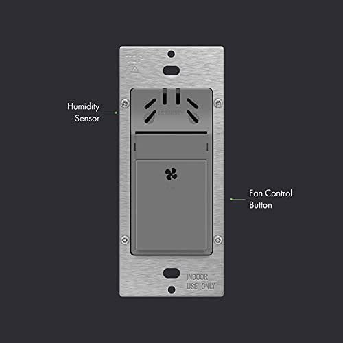 TOPGREENER Humidity Sensor Switch for Ventilation Fan, Air Moisture Detection, Bathroom Fan Automated Control, Neutral Wire Required, UL Listed, TDHS5, Gray