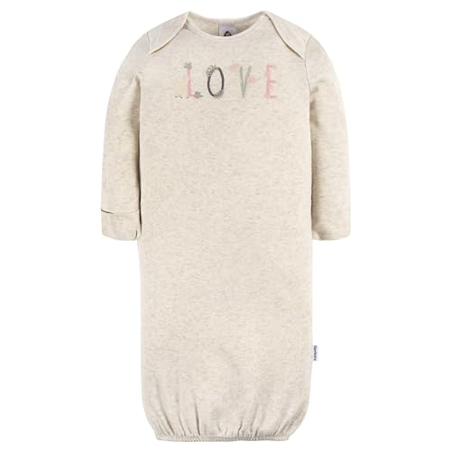 Image of Gerber Baby Girls 4-Pack Sleeper Gown - Soft Cotton Newborn Nightgowns, Elastic Hem Sleepwear Set for Infant Girls