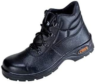 Tiger Black, Leather High Ankle Leopard Steel Toe Men's Safety Shoes (12 UK) Price In India