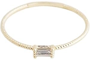 Minimalist Tiny Baguette CZ Ring