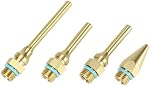QWORK 4Pcs Pure Copper Glue Gun Nozzle Set - Glue Gun Nozzle Assortment Set, Gluegun Tips Replacement for Hot Melting Glue Guns Bore, 2.0x(34/50/70/100mm)+3.0x50mm
