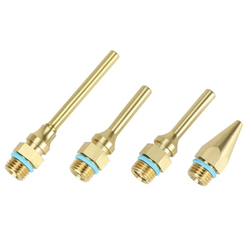 QWORK Conjunto de bicos de pistola de cola de cobre puro 4 peças - conjunto sortido de bicos de pist