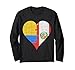 Cuore della bandiera peruviana colombiana Maglia a Manica