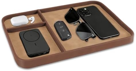 SITHON Valet Tray Trendy Organizer, Premium PU Leather Stylish an...
