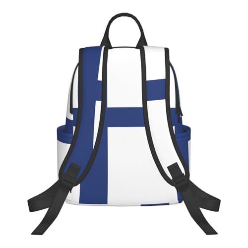 Sac à dos imprimé drapeau finlandais noir ultra léger et compact - 3