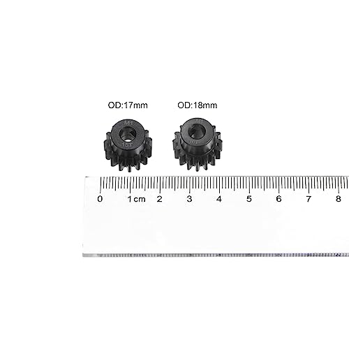 sourcing map Mod 1 M1 Ritzelmotor-Zahnradsatz, 2 Stück, 15 Zähne, 16 Zähne, passend für 5 mm RC-Motorwelle, M1 Pitch-Zahnräder für RC-Autos, mit Innensechskantschlüssel