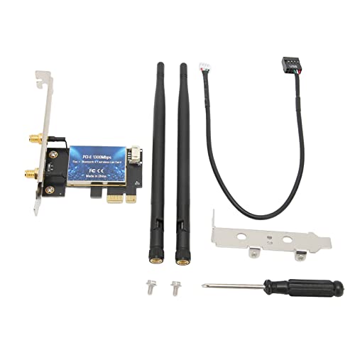 Placa PCIe WiFi para PC, placa de rede sem fio de banda dupla Bluetooth 4.1 Adaptador sem fio PCIE c
