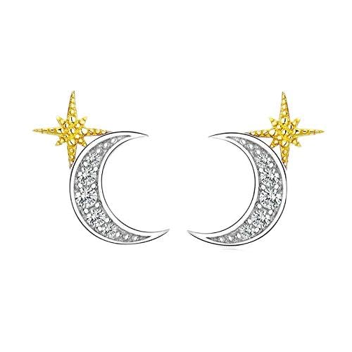 Boucles d'oreilles lune et étoiles pendantes bijou tendance femme