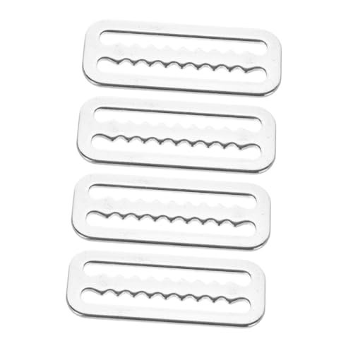 SUPVOX 4Pcs Stainless Steel Diving Webbing Belt Keepers Durable Weight Retainers with Serrated Edge Design Stoppers for Webbing Belts for Scuba