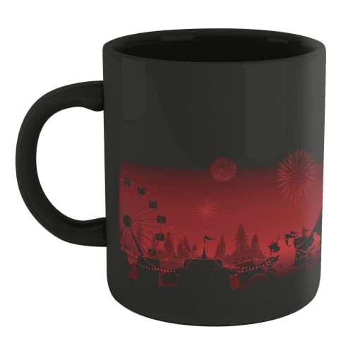 Zavvi Official Stranger Things Red Carnival Background Mug Black
