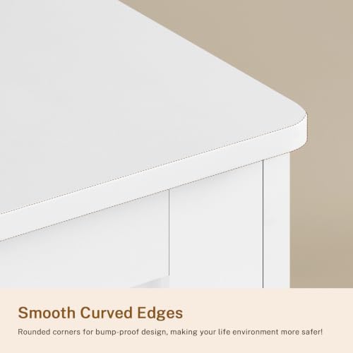 Image of TEENFON 57.1 inchW White Dresser for Bedroom, Modern 9 Drawer Dresser with Metal Handles, Wood Dressers & Chest of Drawers, Wooden Closet Clothes Storage Organizer for Bedroom, Living Room, Hallway, White