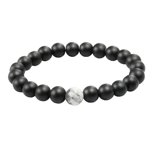 Bracelet perles cristal naturel noir blanc élastique parfait pour un mariage
