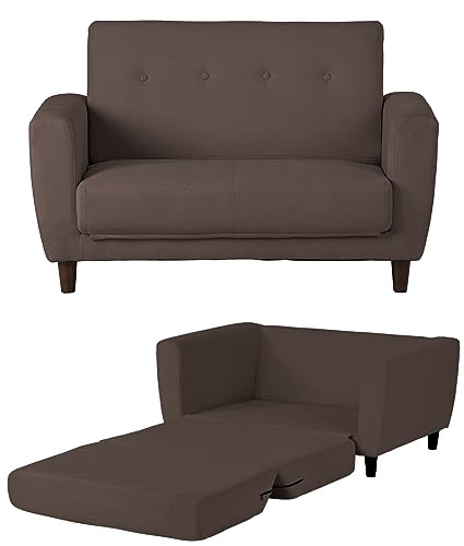 ソファーベッド ソファ 2人掛け 折りたたみベッド 3WAY 脚付き ソファベッド カウチソファ コンパクト フロアソファ 一人暮らし ワンルーム おしゃれ (ブラウン)