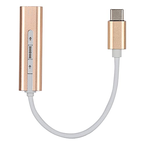 Risegun Tarjeta de Sonido estéreo Externa Tipo C a Hembra de 3,5 mm Adaptador de Audio Virtual USB 7.1 Canales Plug and Play para Linux OS X Negro Plata Gris Dorado Opcional 51x14 (Oro)