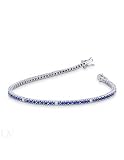 GV GIOIELLI DI VALENZA Bracciale Tennis in oro Bianco 18k con Diamanti e Zaffiri blu.