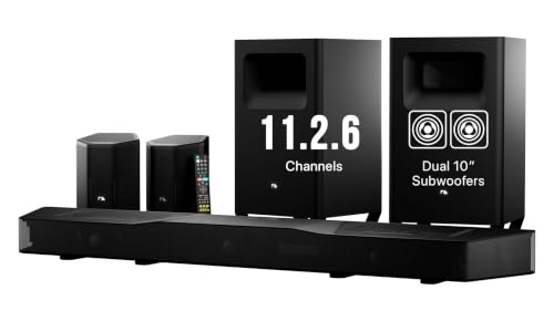 Nakamichi Shockwafe 11.2.6 Dolby Atmos/DTSX Surround Soundbar,Dual 10" Subs