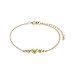 DEMDACO Women's Everyday Fashion Bracelet, 6.5 Inch Gold-Plated, Heart Cluster Charm