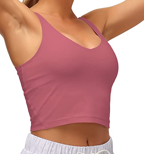 Image of Dragon Fit Sports Bra for Women Longline Padded Bra Yoga Crop Tank Tops Fitness Workout Running Top