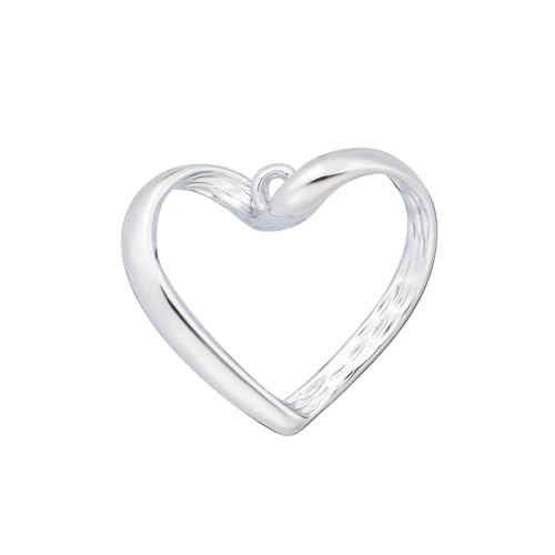 Zicdije Pack of 20 Mobius Heart Lustrous Silver Plated Charms